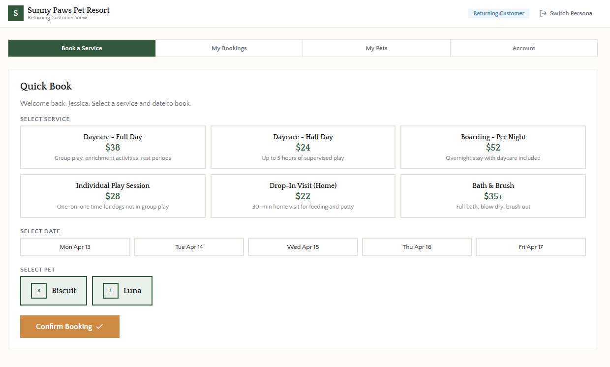 Self-Service Booking